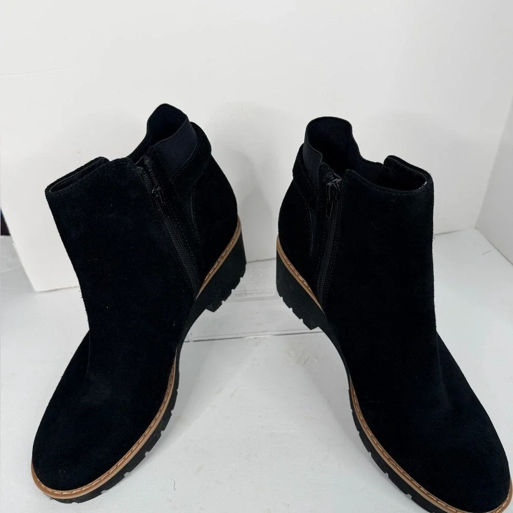 Giani Bernini‎ Vaass Black Suede Ankle Booties Womens 10M